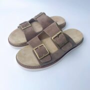 Vintage double-buckle design Suede Upper PVC Outsole Sandals - 图片 2