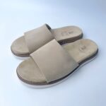 Minimalist wide-strap design Suede Upper PVC Outsole Sandals