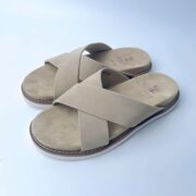 Vintage double-buckle design Suede Upper PVC Outsole Sandals