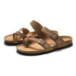 Toe Loop Double Buckle PU Upper Rubber Outsole Sandals