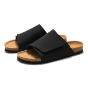 Hook-and-Loop Wide Strap PU Upper Rubber Outsole Sandals - 图片 10