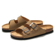 Double Buckle PU Upper Rubber Outsole Sandals