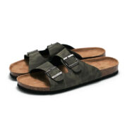 Camouflage Double Buckle PU Upper Rubber Outsole Slides - 图片 4