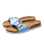 Glossy Single Buckle Strap PU Upper Composite Outsole Women’s Sandals