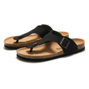 Toe Post Buckle Microfiber Upper Rubber Outsole Sandals - 图片 4