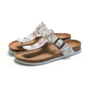 Floral Buckle Toe Post PU Upper Rubber Outsole Sandals
