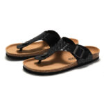 Woven-Texture Buckle Toe Post PU Upper EVA Outsole Flip Flops