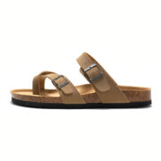 Toe Loop Double Buckle PU Upper Rubber Outsole Sandals - 图片 4