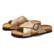 Cross Strap Buckle Cork Footbed PU Upper Composite Outsole Sandals KWN - 图片 9