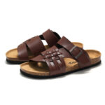 Style Feature: Woven Strap Buckle PU Upper Rubber Outsole Slides