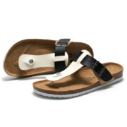 Color-Block Buckle Toe Post PU Upper EVA Outsole Flip Flops - 图片 3