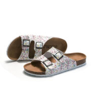 Floral Print Double Buckle PU Upper Rubber Outsole Sandals - 图片 6