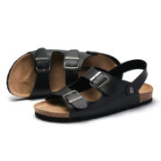 Double Buckle Back Strap Microfiber Upper EVA Outsole Sandals - 图片 6