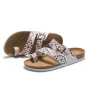 Geometric Print Cross Buckle Strap PU Upper Rubber Outsole Sandals - 图片 2