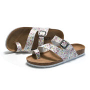 Floral Buckle Toe Loop PU Upper Rubber Outsole Sandals - 图片 4