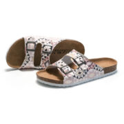 Geometric Print Double Buckle PU Upper Rubber Outsole Sandals - 图片 2