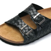 Woven-Texture Double Buckle PU Upper Composite Outsole Women’s Sandals - 图片 5