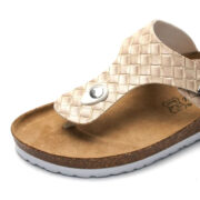 Woven-Texture Buckle Toe Post PU Upper EVA Outsole Flip Flops - 图片 2