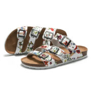 Botanical Print Triple Buckle PU Upper Rubber Outsole Sandals - 图片 2