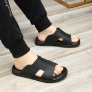 Hand-Stitched Cutout Wide Upper Leather Upper Composite Outsole Sandals - 图片 3