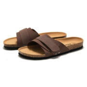 Adjustable Wide Strap Suede PU Upper Rubber Outsole Sandals - 图片 8