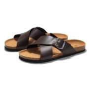 Cross Strap Buckle Cork Footbed PU Upper Composite Outsole Sandals KWN - 图片 8
