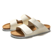 Hook-and-Loop Double Strap Suede Upper Rubber Outsole Slides - 图片 3