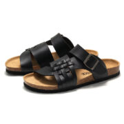 Style Feature: Woven Strap Buckle PU Upper Rubber Outsole Slides - 图片 3