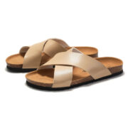 Cross Strap PU Upper Rubber Outsole Sandals - 图片 3