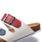 Color-Block Double Buckle PU Upper EVA Outsole Slides - 图片 3