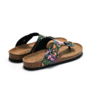 Floral Buckle Toe Post PU Upper Rubber Outsole Sandals - 图片 3