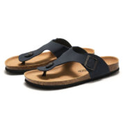 Toe Post Buckle Microfiber Upper Rubber Outsole Sandals - 图片 2