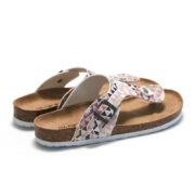 Geometric Print Buckle Toe Post PU Upper Rubber Outsole Sandals - 图片 3