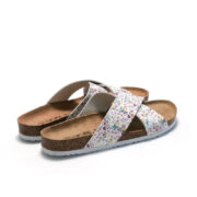 Floral Cross Strap PU Upper Rubber Outsole Sandals - 图片 5