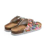 Colorful Floral Double Buckle PU Upper Rubber Outsole Sandals - 图片 5