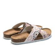 Geometric Print Cross Strap PU Upper Rubber Outsole Sandals - 图片 3