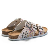Geometric Print Triple Buckle PU Upper Rubber Outsole Sandals - 图片 3