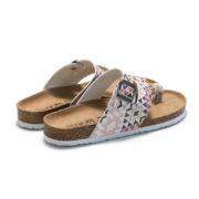 Geometric Print Cross Buckle Strap PU Upper Rubber Outsole Sandals - 图片 3