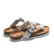 Floral Buckle Toe Post PU Upper Rubber Outsole Sandals - 图片 3