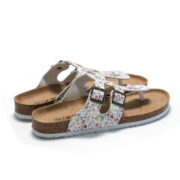 Floral Double Buckle Toe Post PU Upper Rubber Outsole Sandals - 图片 5