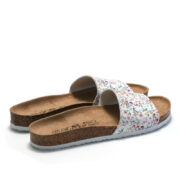 Floral Single Wide Strap PU Upper Rubber Outsole Sandals - 图片 5