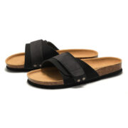 Adjustable Wide Strap Suede PU Upper Rubber Outsole Sandals - 图片 7