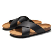 Cross Strap PU Upper Rubber Outsole Sandals - 图片 4