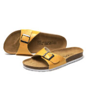 Glossy Single Buckle Strap PU Upper Composite Outsole Women’s Sandals - 图片 2