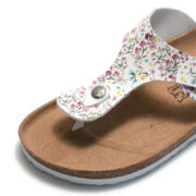 Floral Buckle Toe Post PU Upper Rubber Outsole Sandals - 图片 3