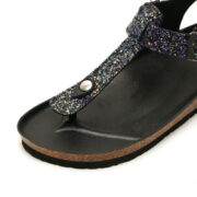 Glitter Back Strap Toe Post PU Upper Composite Outsole Sandals - 图片 3