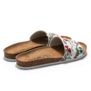 Botanical Print Wide Strap PU Upper Rubber Outsole Sandals - 图片 4