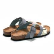 Color-Block Double Buckle Cross Strap PU Upper Rubber Outsole Women’s Sandals - 图片 5