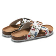Botanical Print Cross Strap Microfiber Upper EVA Outsole Sandals - 图片 4