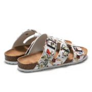 Botanical Print Triple Buckle PU Upper Rubber Outsole Sandals - 图片 4